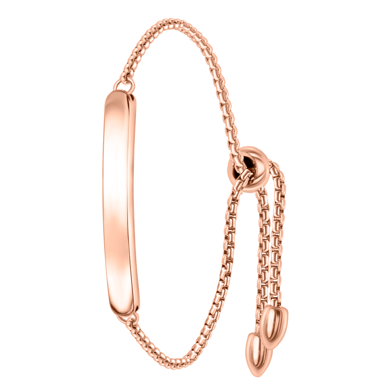 Gerecycled stalen plaatarmband roseplated