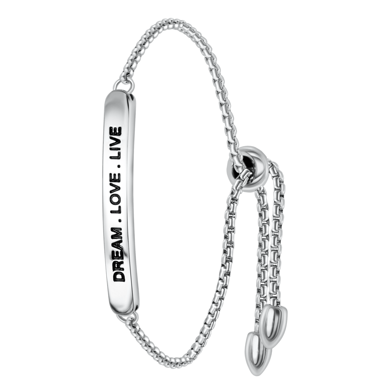 Gerecycleerd stainless steel plaatarmband dream love live