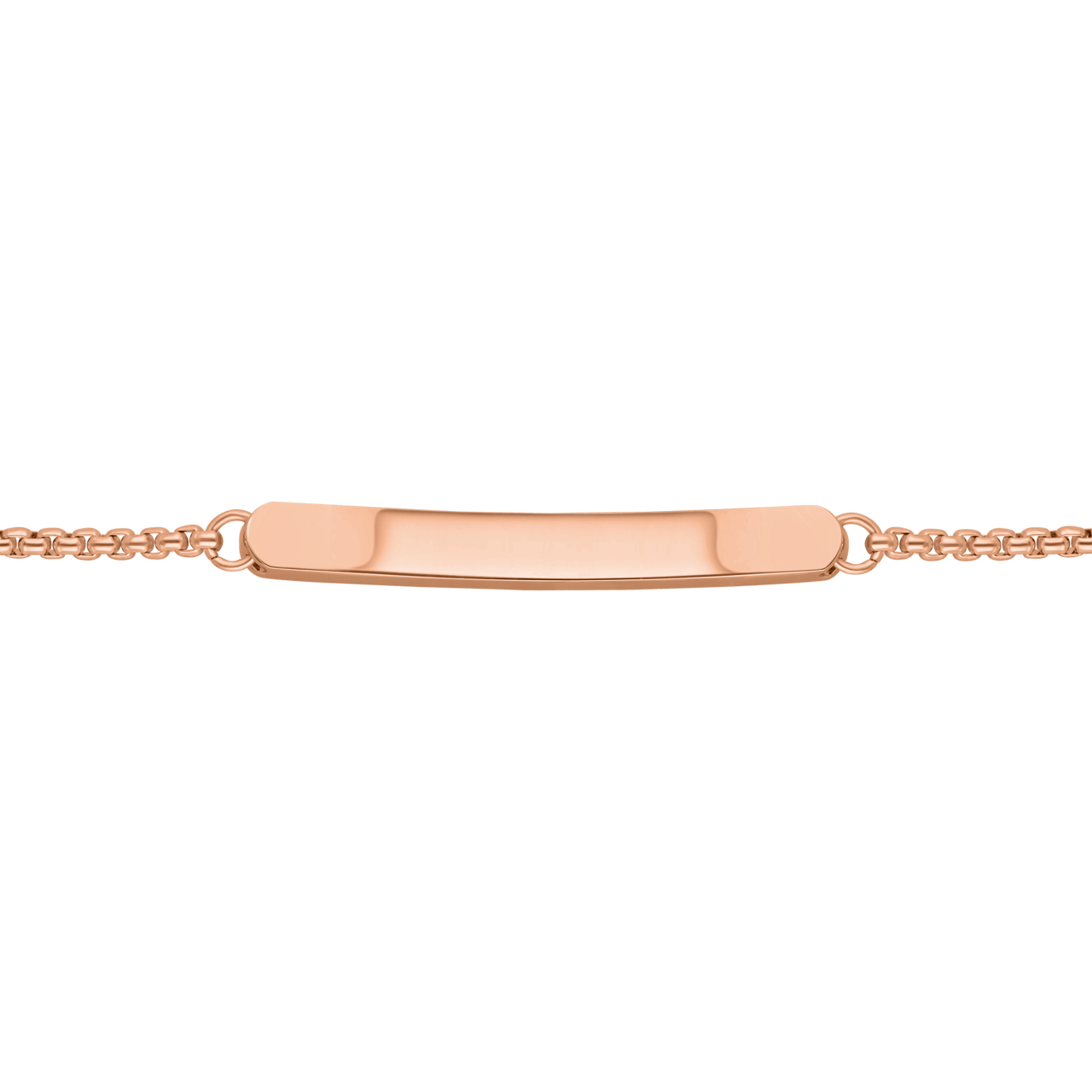 Stainless steel roséplated plaatarmband met light peach kristal voor dames