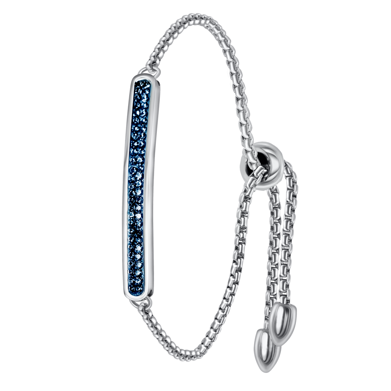 Gerecycled stainless steel plaatarmband montana kristal
