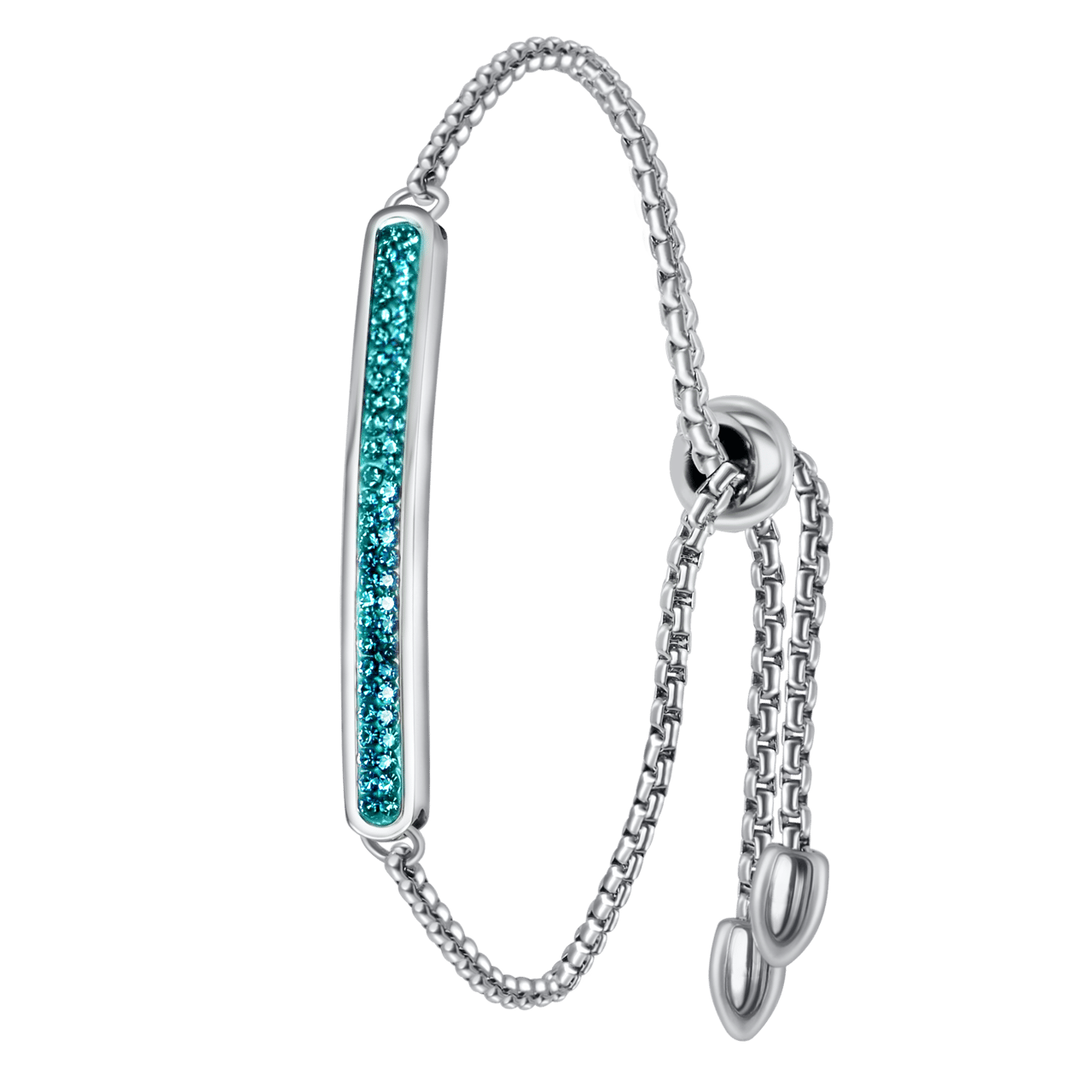 Gerecycled stalen plaatarmband indicolite kristal