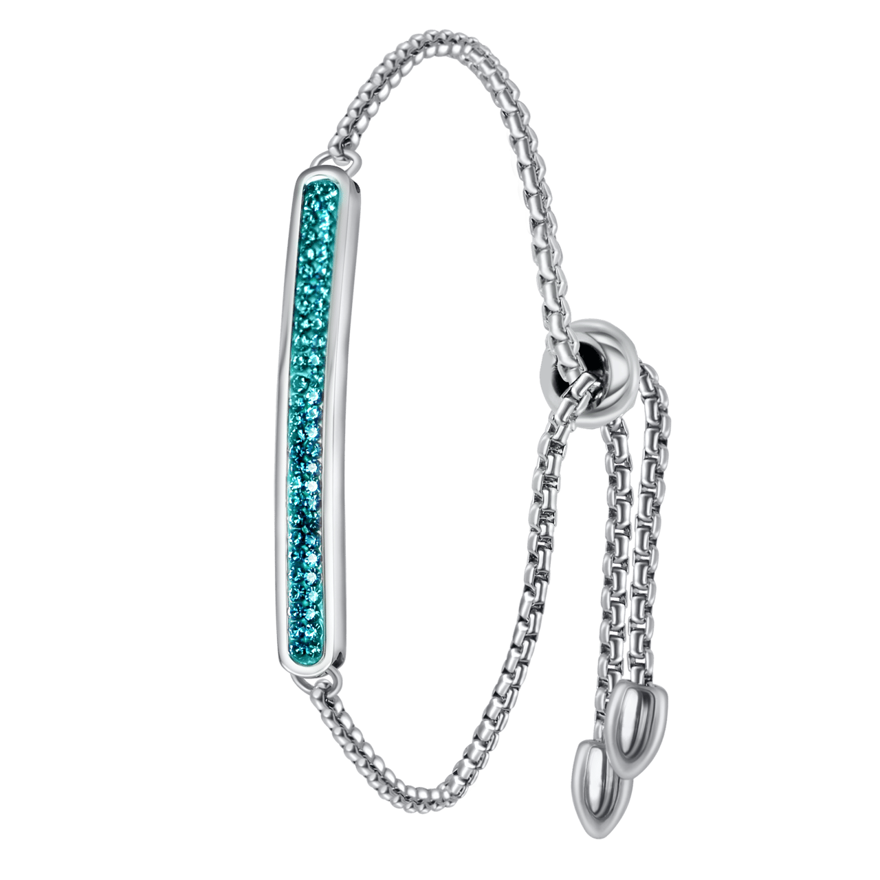 Gerecycleerd stainless steel plaatarmband indicolite kristal