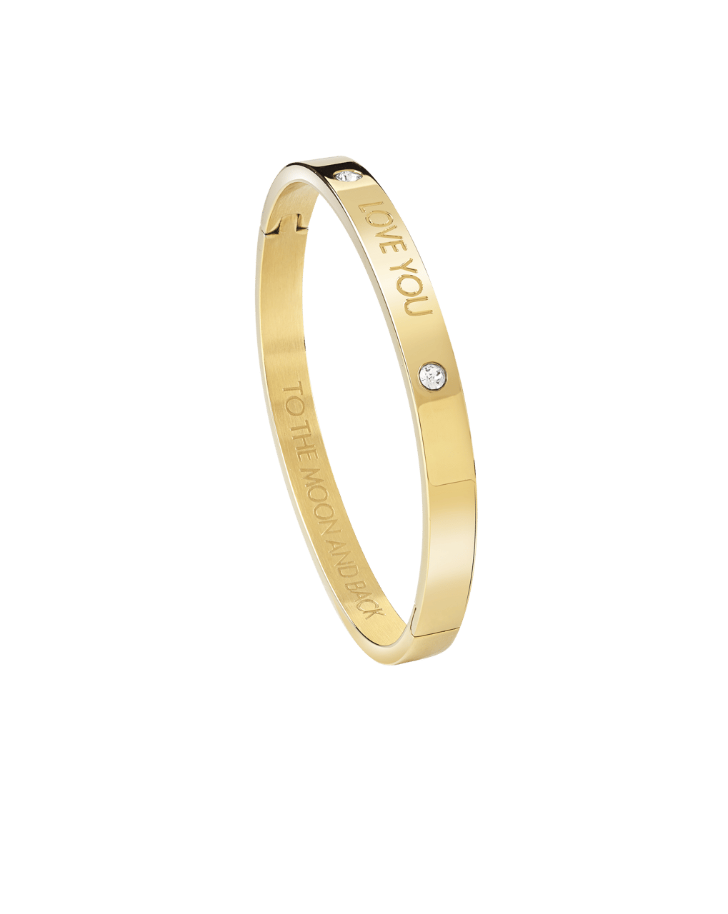 Guess stalen goldplated bangle met kristal voor dames