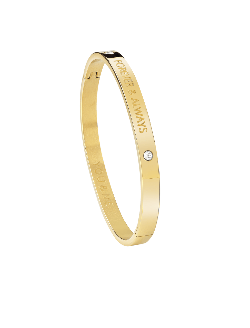 Guess stainless steel goldplated bangle met kristal voor dames