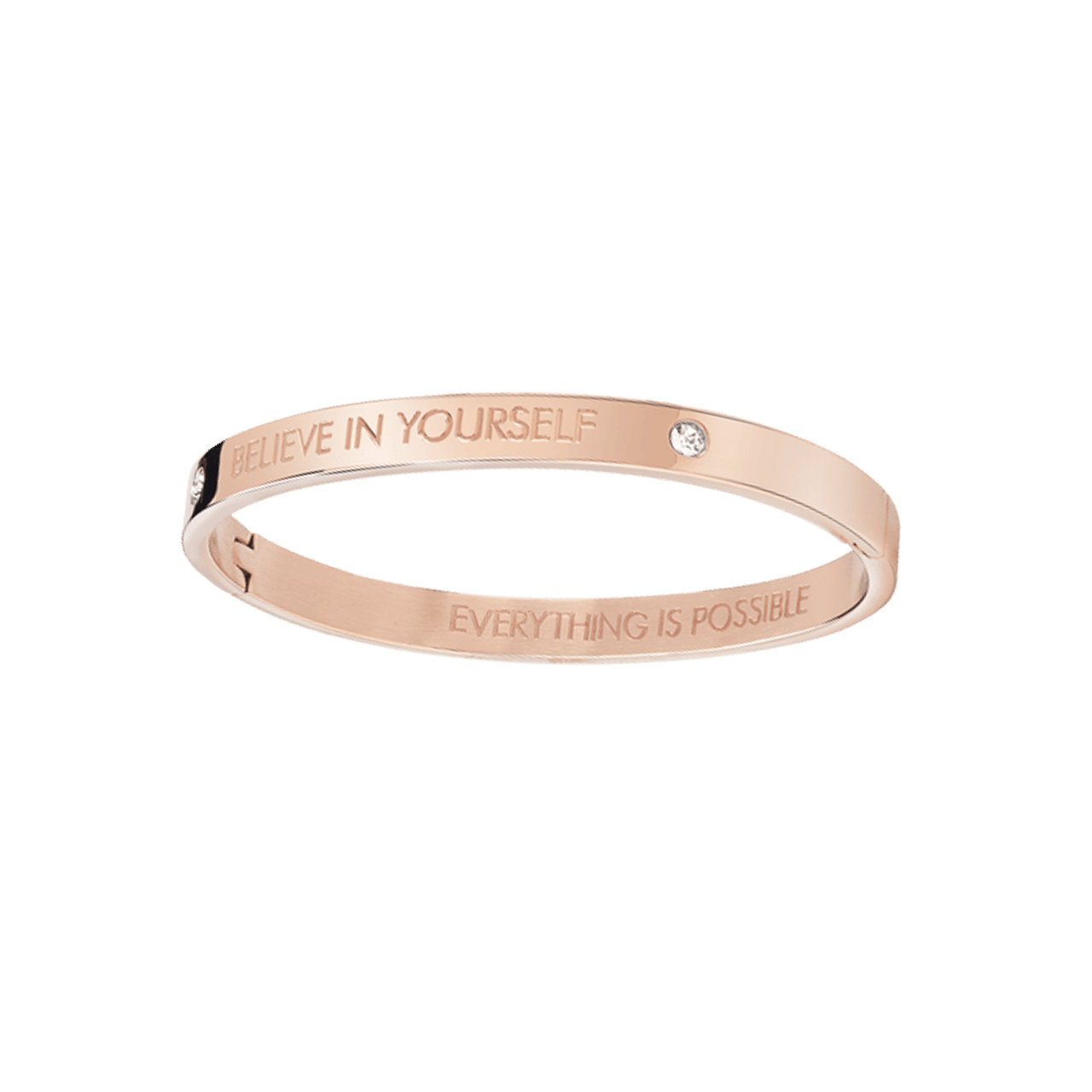 Guess stainless steel roséplated bangle met kristal voor dames
