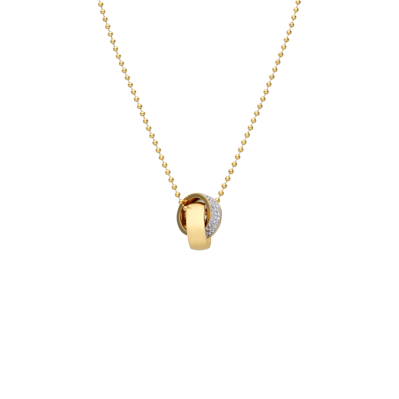 Colours by Kate gerecycled stainless steel ketting goldplated wit kristal voor dames