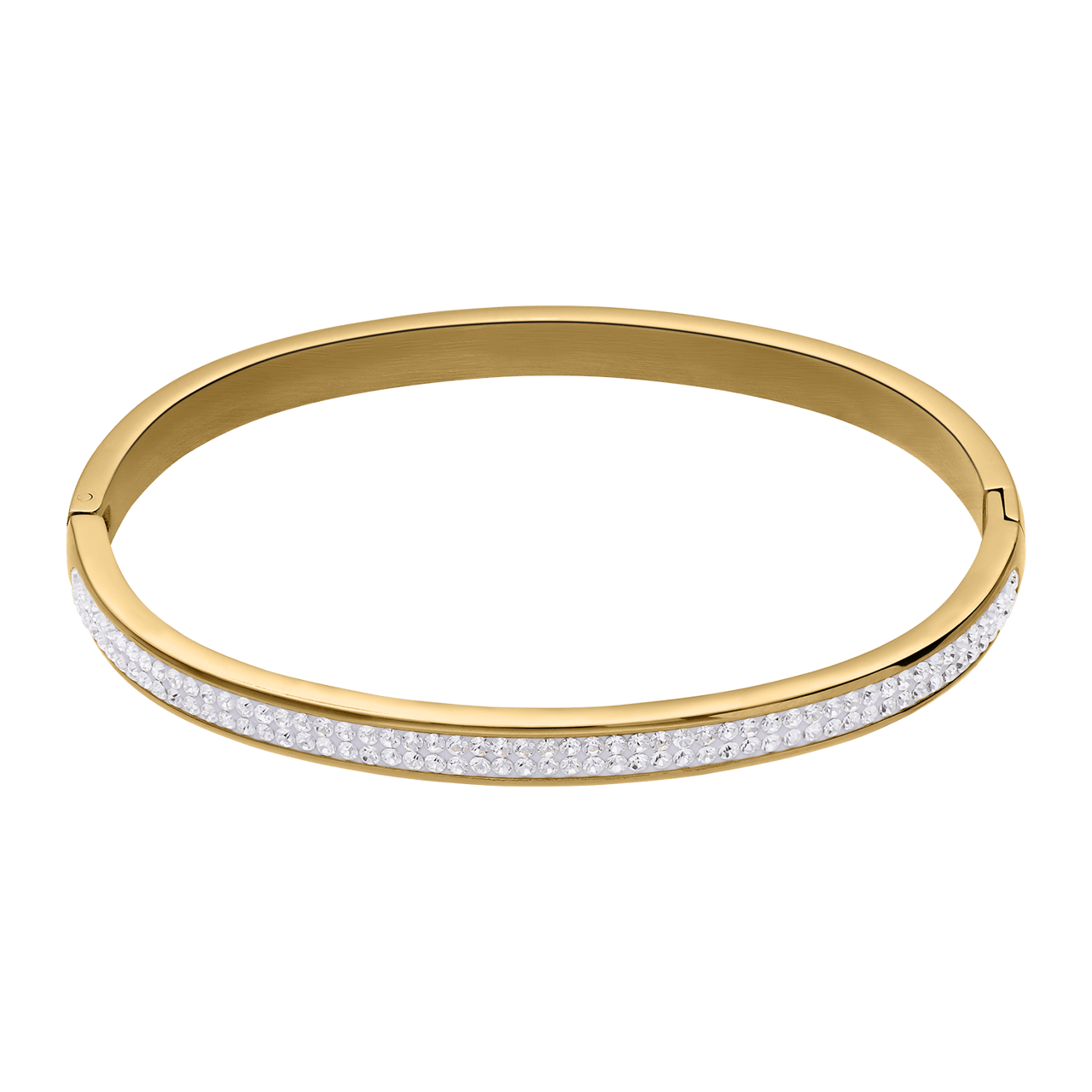 Gerecycleerd stainless steel armband goldplated wit kristal