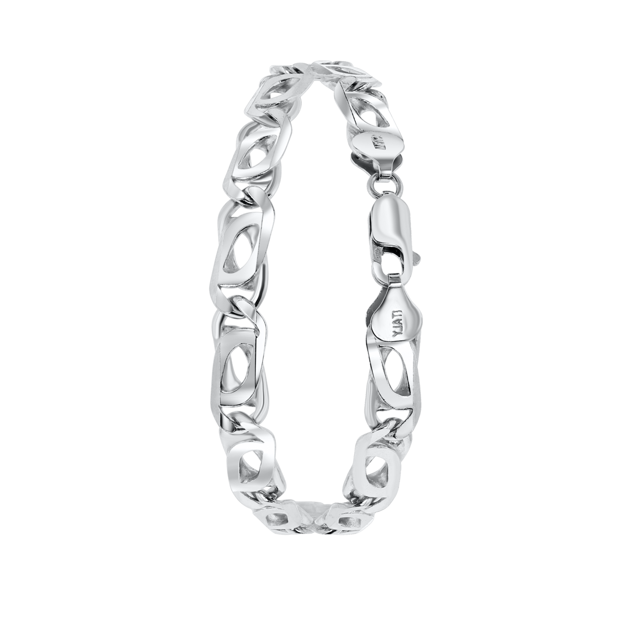 Gerecycleerd zilveren herenarmband. 