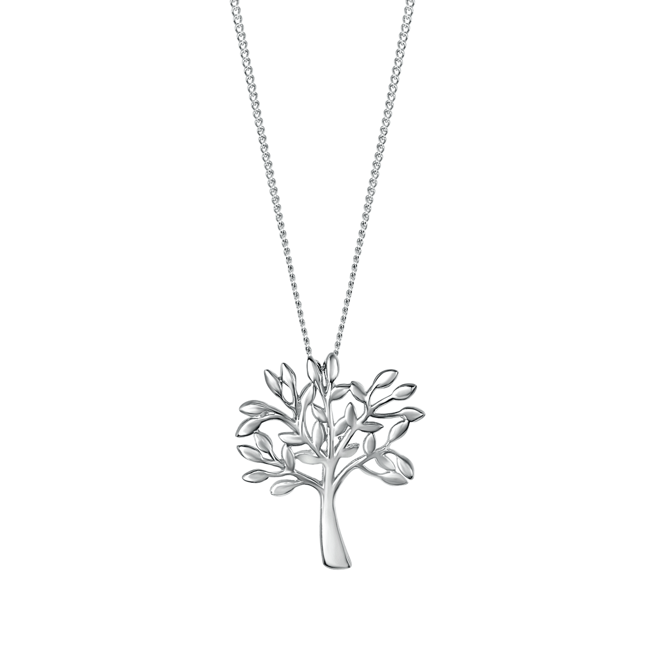 Zilveren ketting&hanger levensboom
