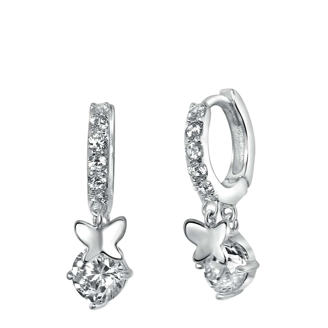 Kinderohrringe aus 925 Silber, Schmetterling mit Zirkonia