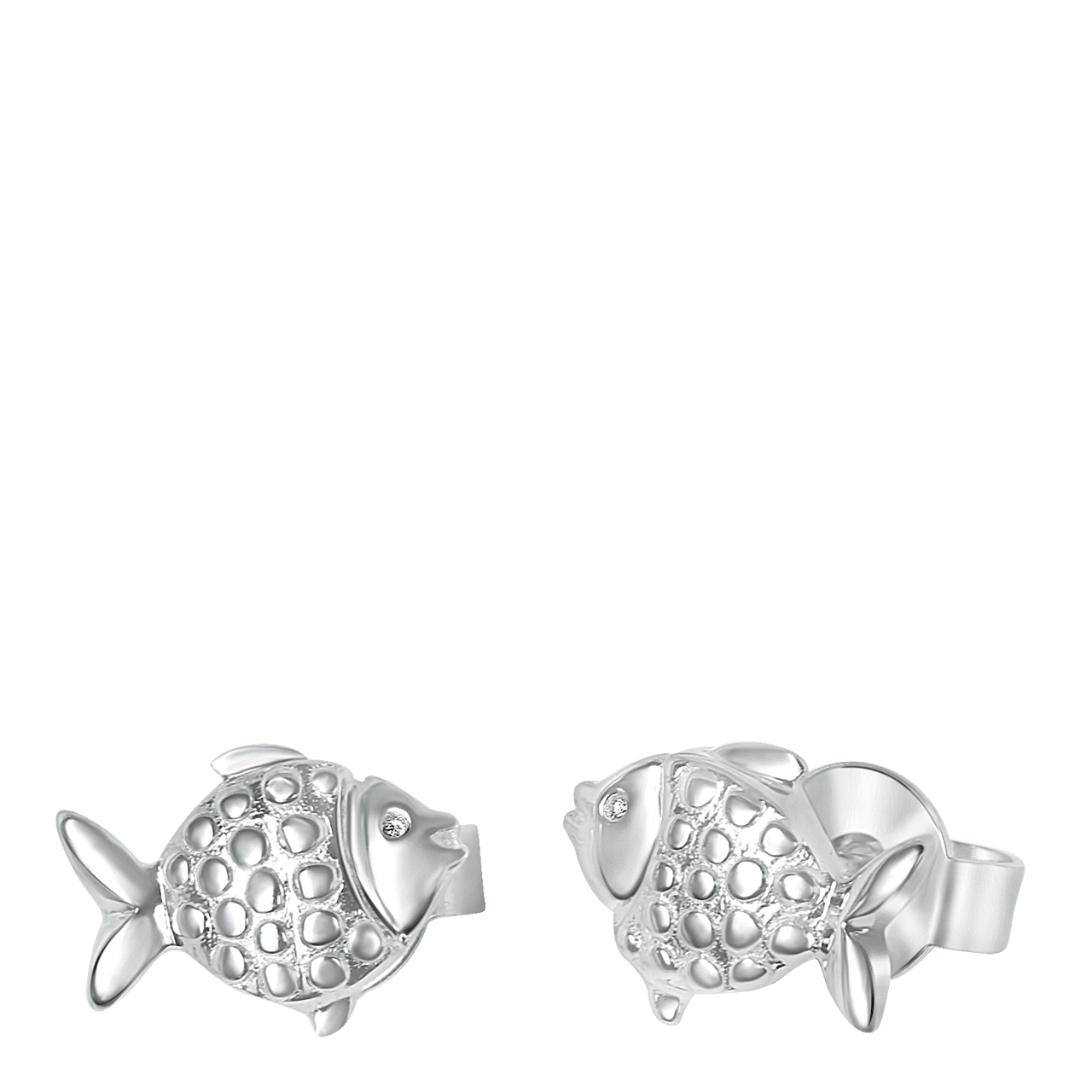 Silberne Kinderohrringe Fisch