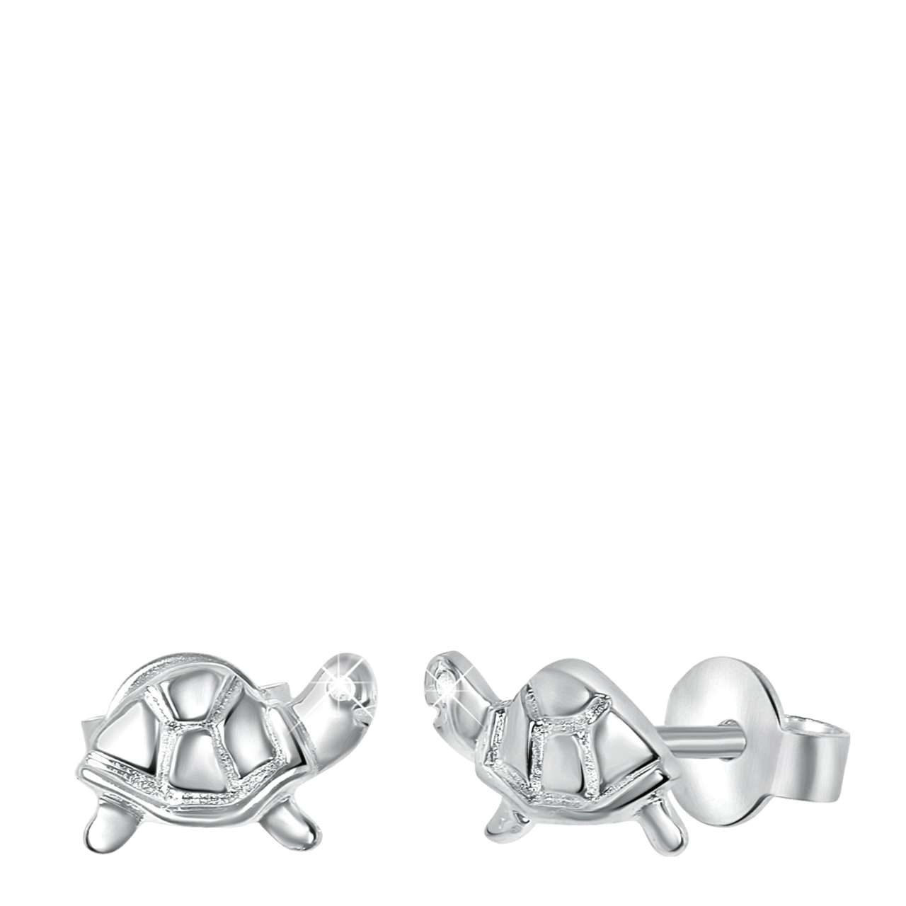Zilveren kinderoorbellen schildpad