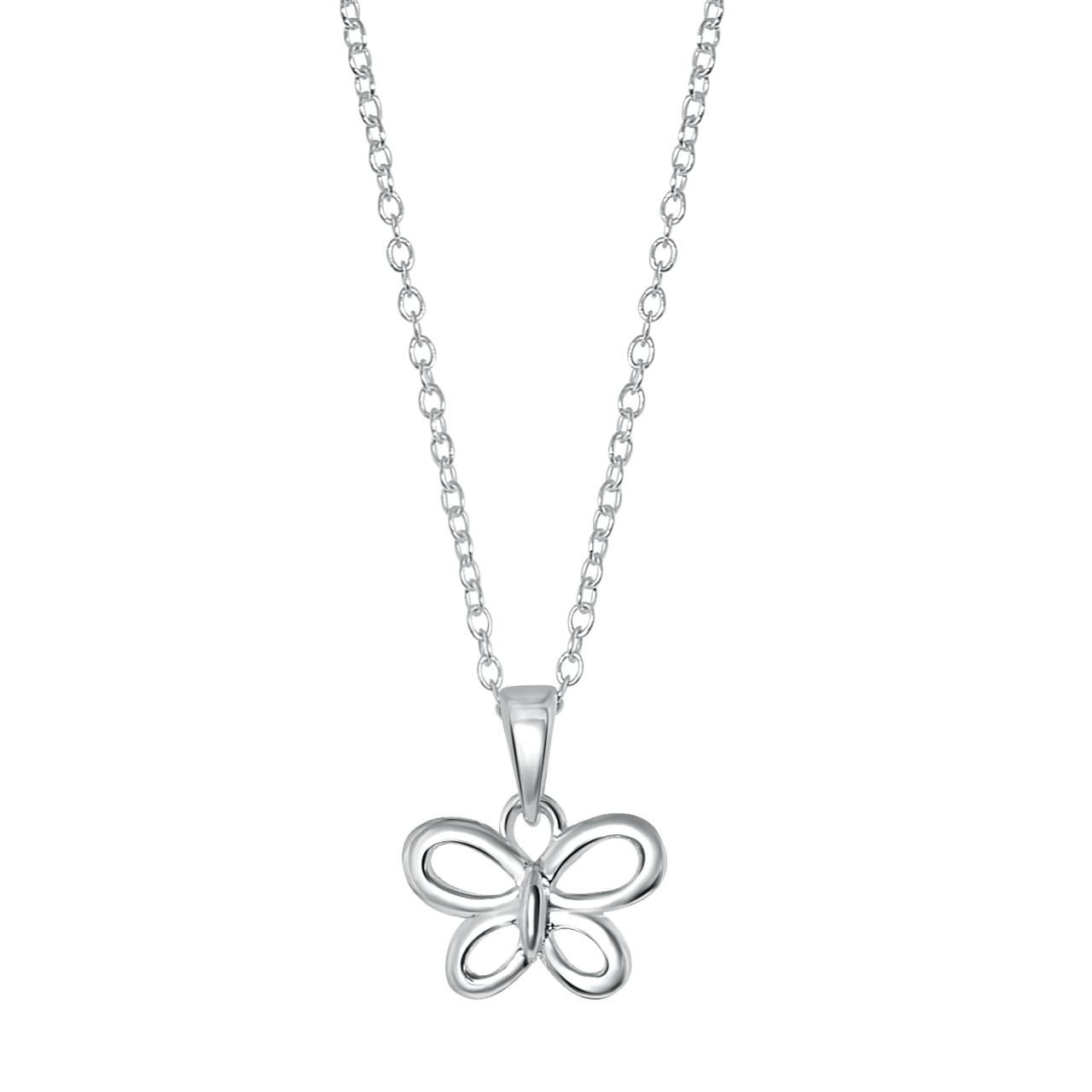 Zilveren kinderketting vlinder