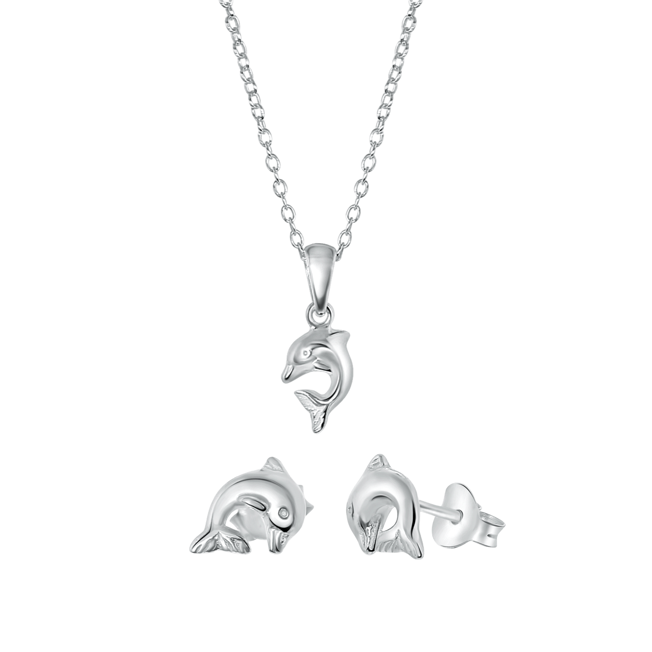 Silbernes Kinderset Delfin