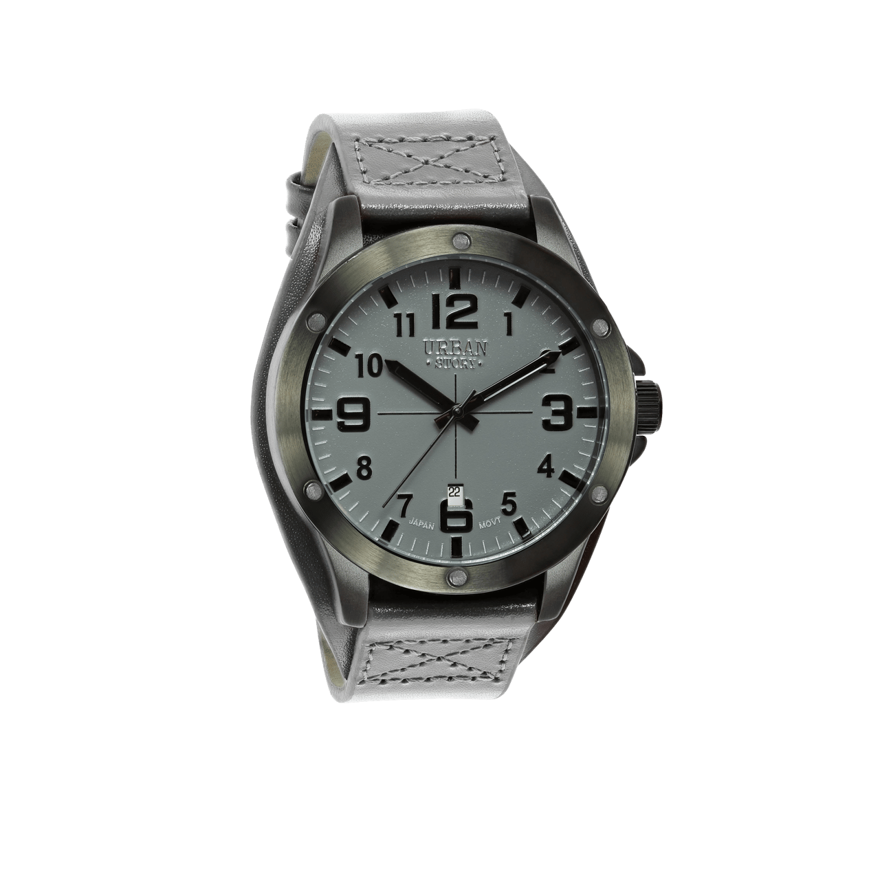 Urban Story horloge met een grijze leren band