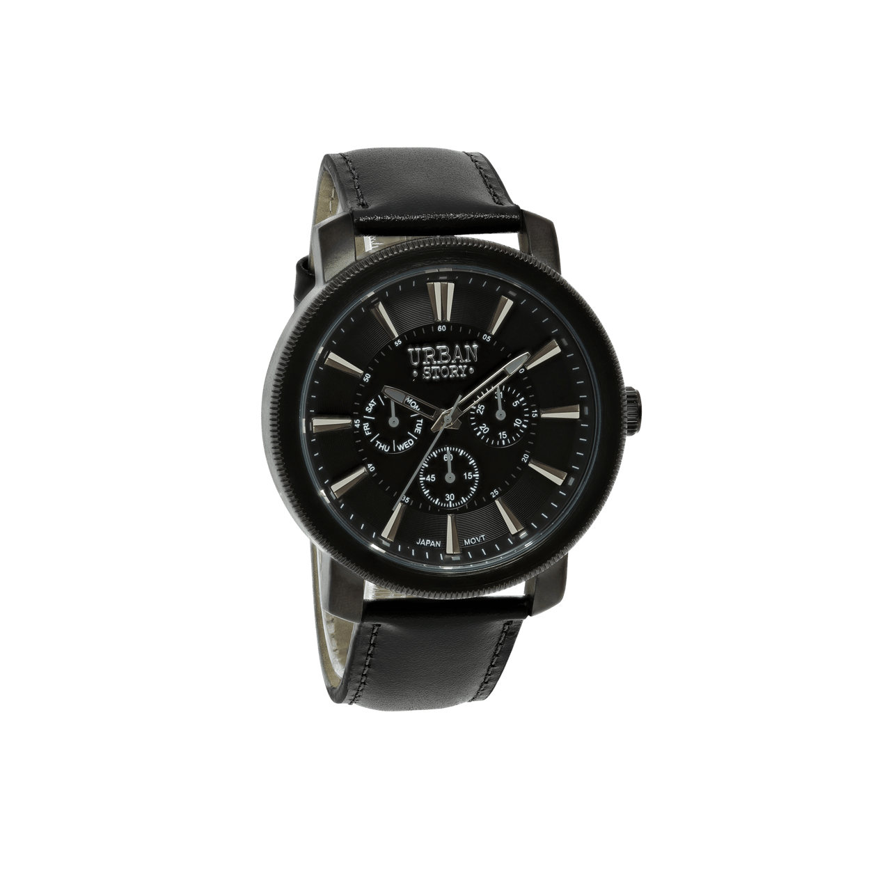 Urban Story horloge met een grijze leren band
