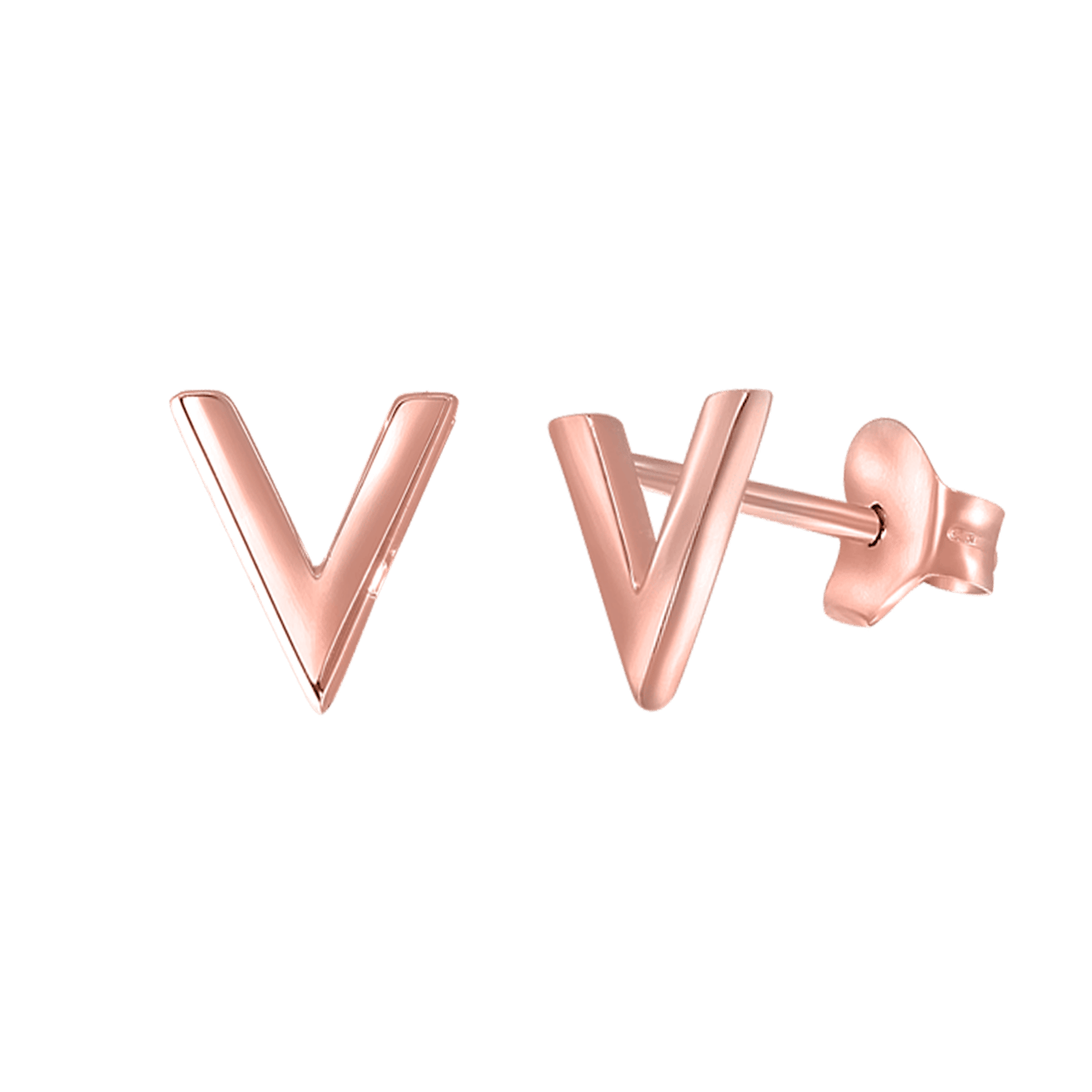 Zilveren roséplated oorknoppen voor dames