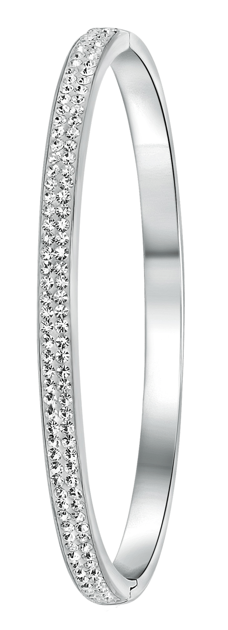 Gerecycleerd stainless steel armband bangle met kristal