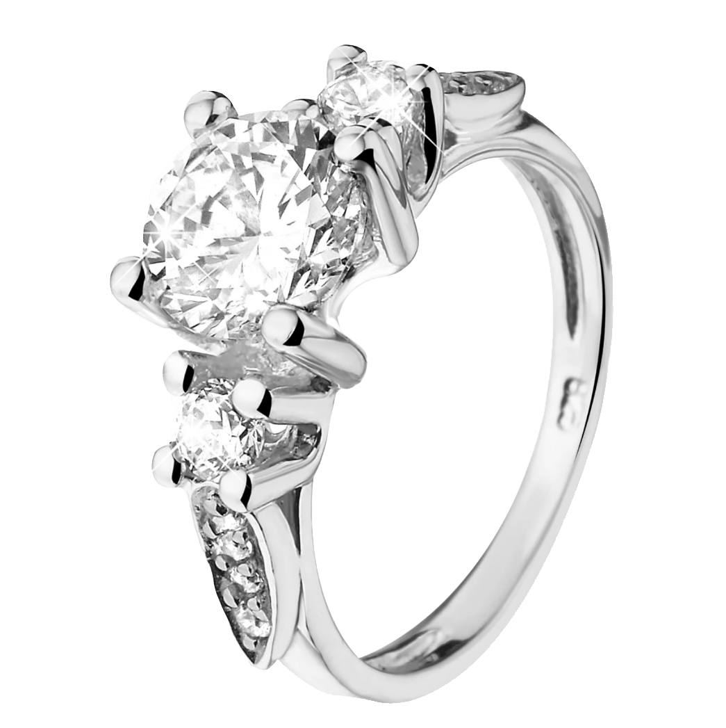 Zilveren ring met zirkonia