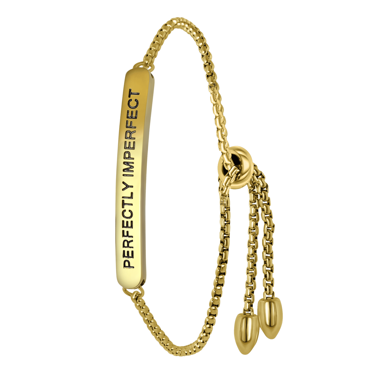 Stalen goldplated plaatarmband met hanger voor dames
