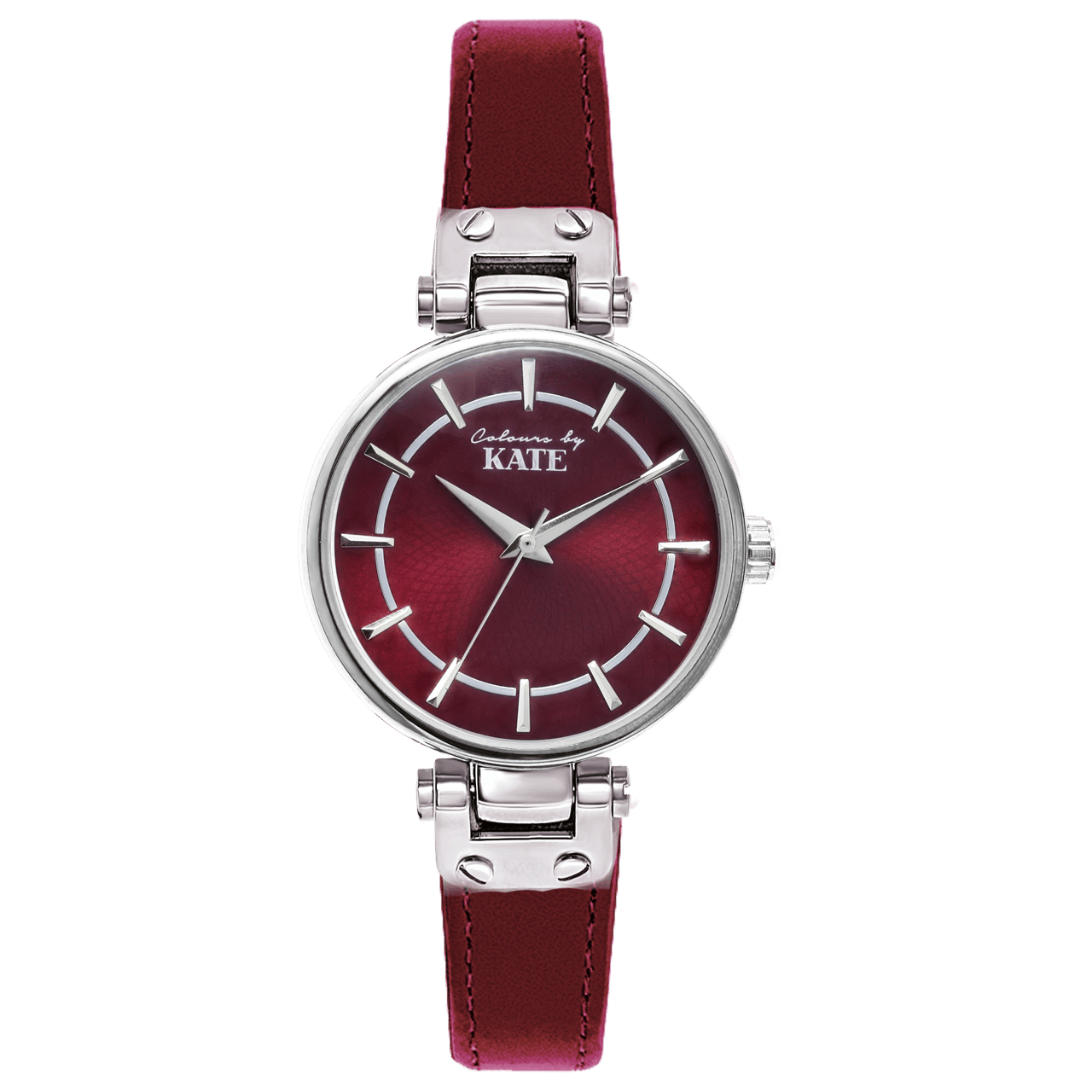 Colours by Kate Uhr mit dunkelrotem Band