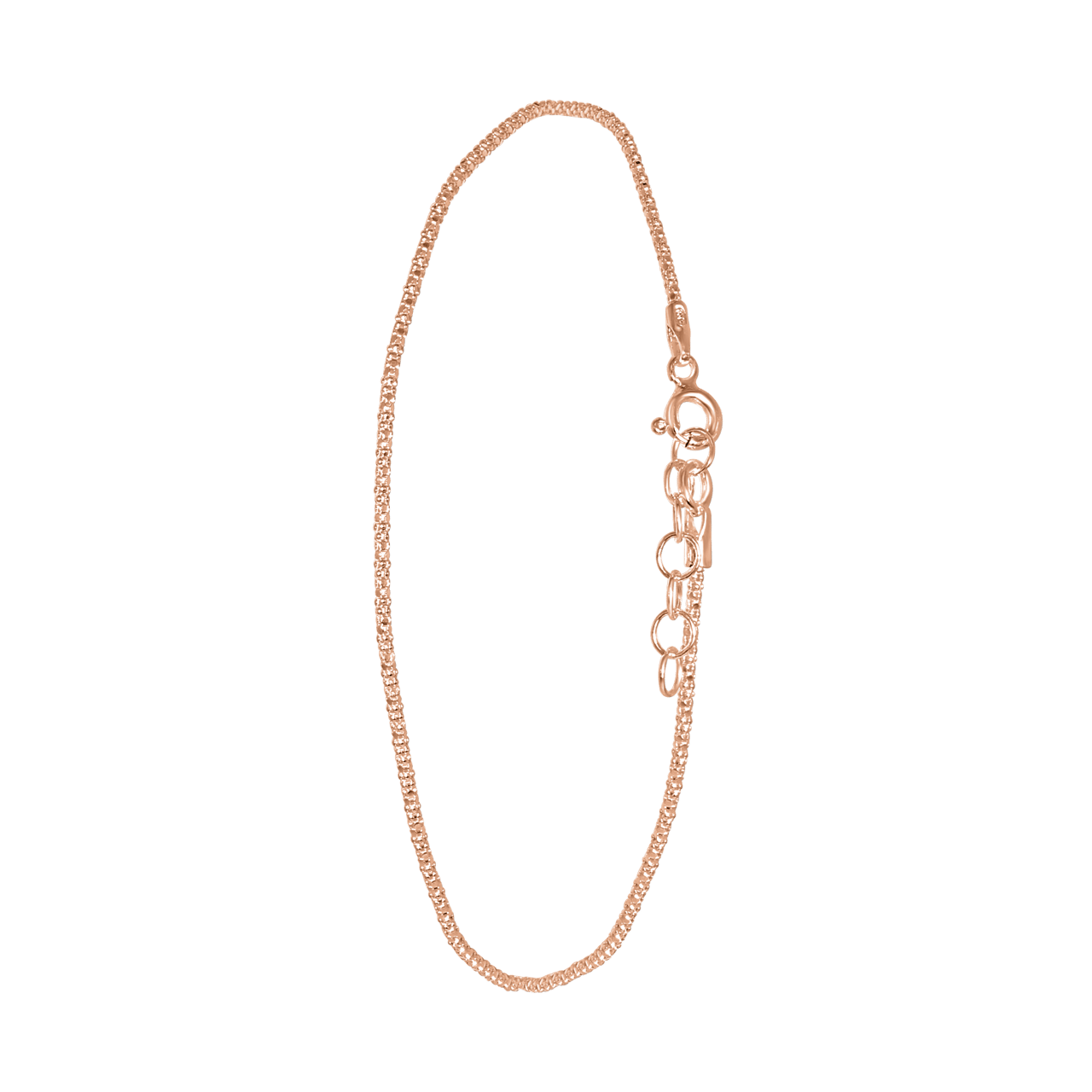 Gerecycleerd zilveren enkelband roseplated