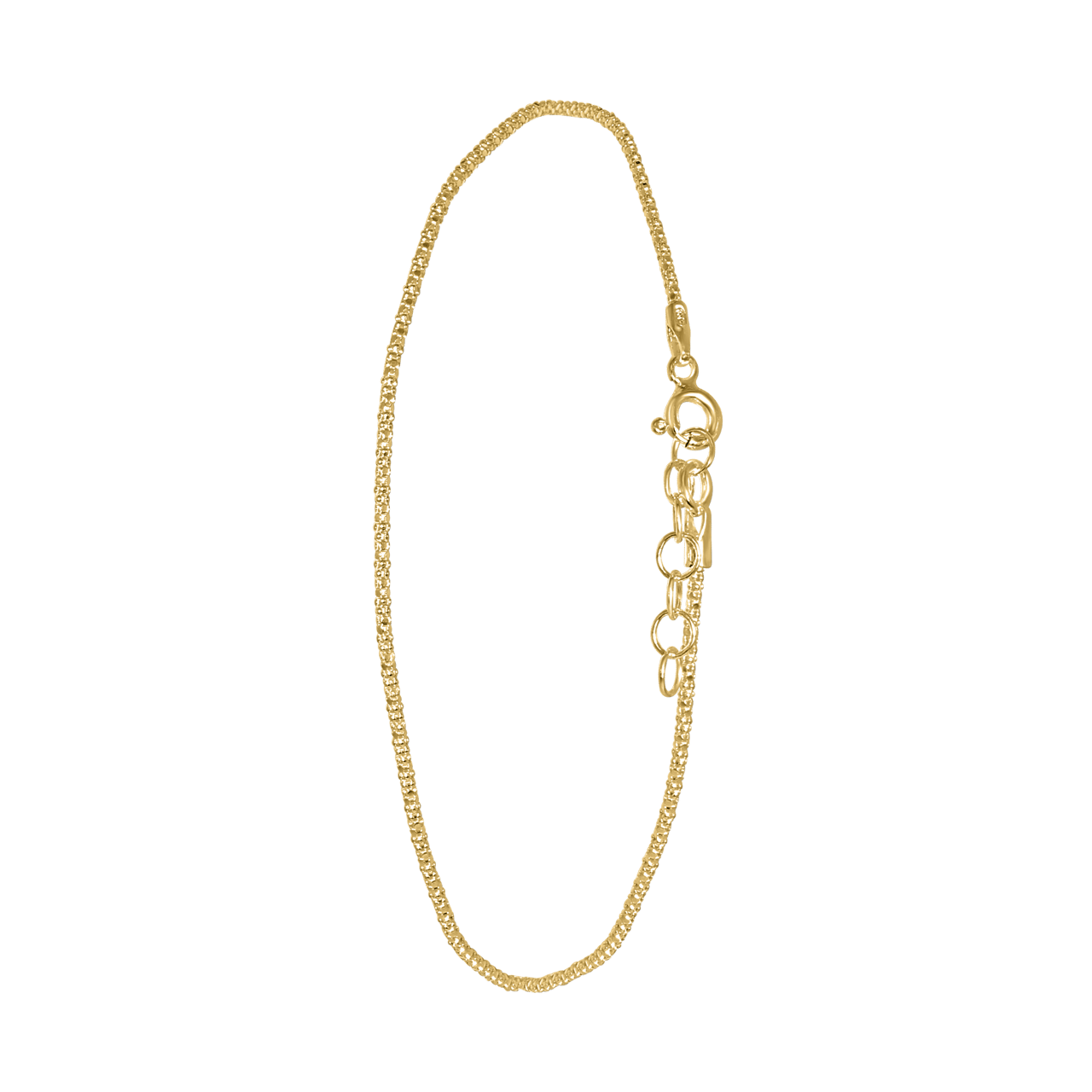Gerecycled zilveren enkelband goldplated