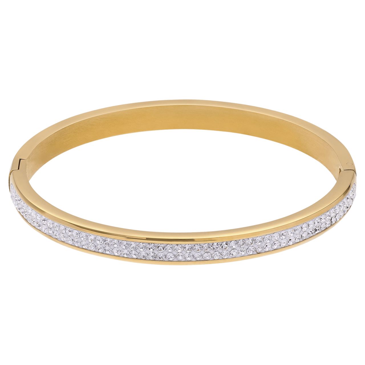 Gerecycleerd stainless steel kinderarmband goldplated wit kristal