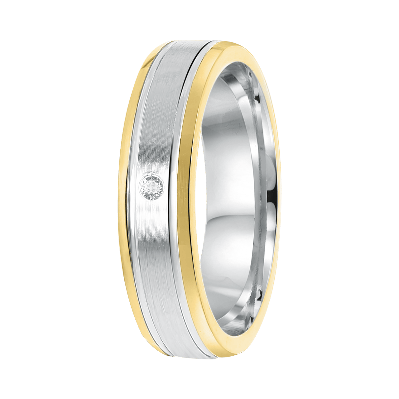Zilveren goldplated liefdesring Sofia met zirkonia voor dames