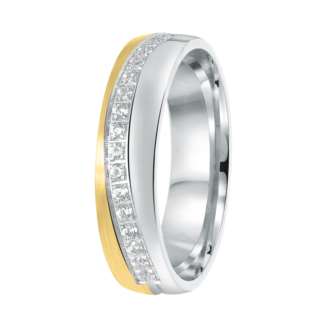 Zilveren goldplated liefdesring Cordoba met zirkonia voor dames