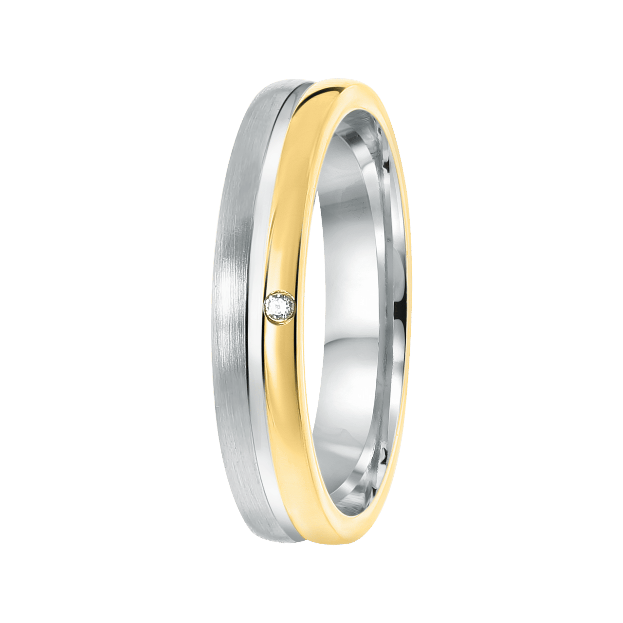 Zilveren goldplated liefdesring Pamplona met zirkonia voor dames