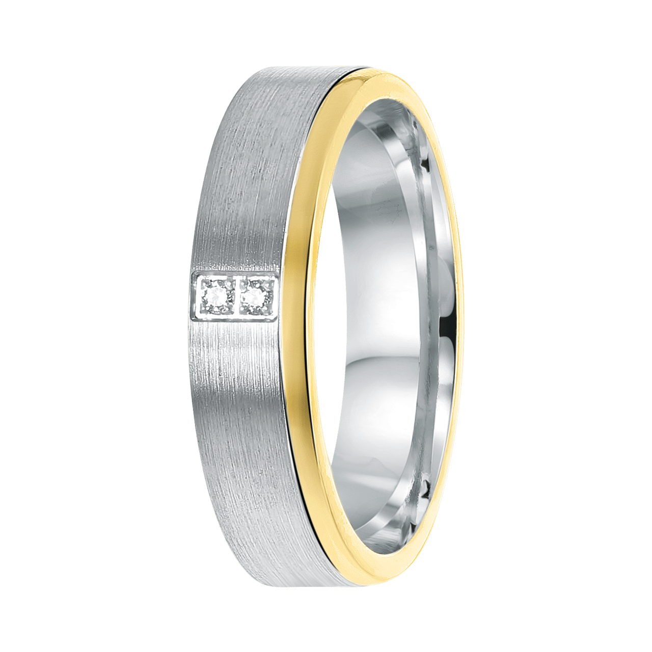 Zilveren goldplated liefdesring Salamanca met zirkonia voor dames