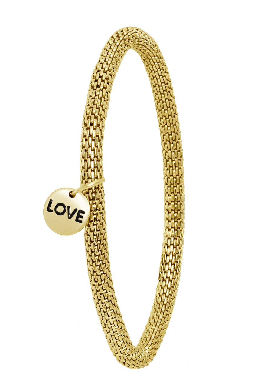 Byoux armband met bedeltje love