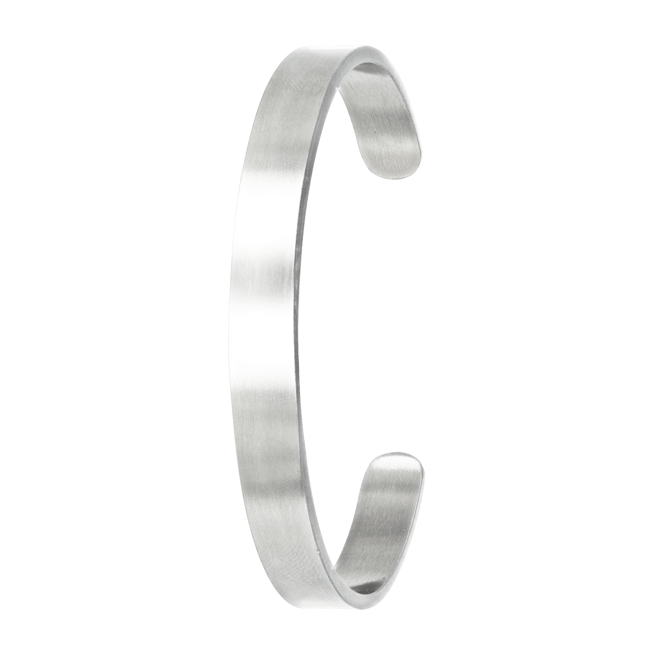 Gerecycled stainless steel armband bangle 8mm mat met zirkonia