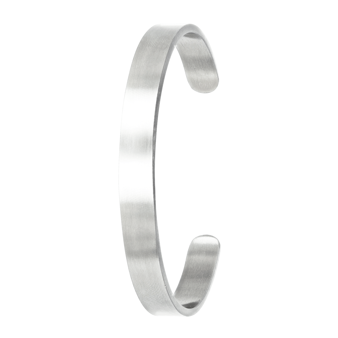 Gerecycled stalen armband bangle 8mm mat met zirkonia