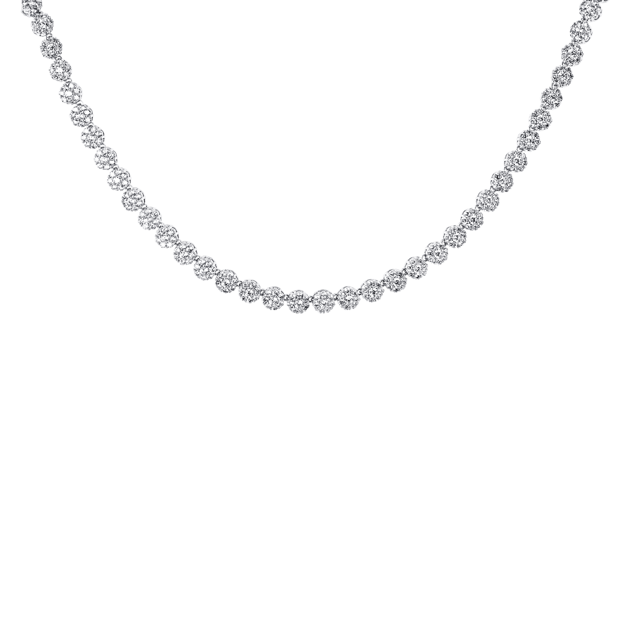 Zilveren ketting gerhodineerd met zirkonia