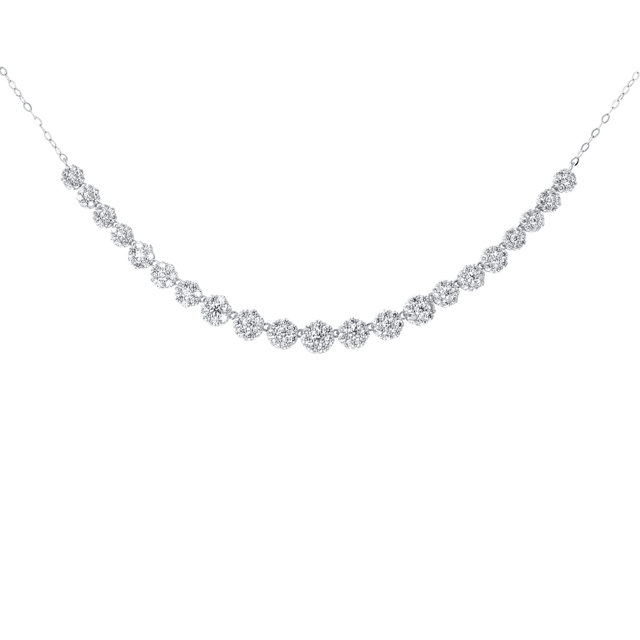 Rhodinierte Silber-Kette mit Zirkoniasteinen