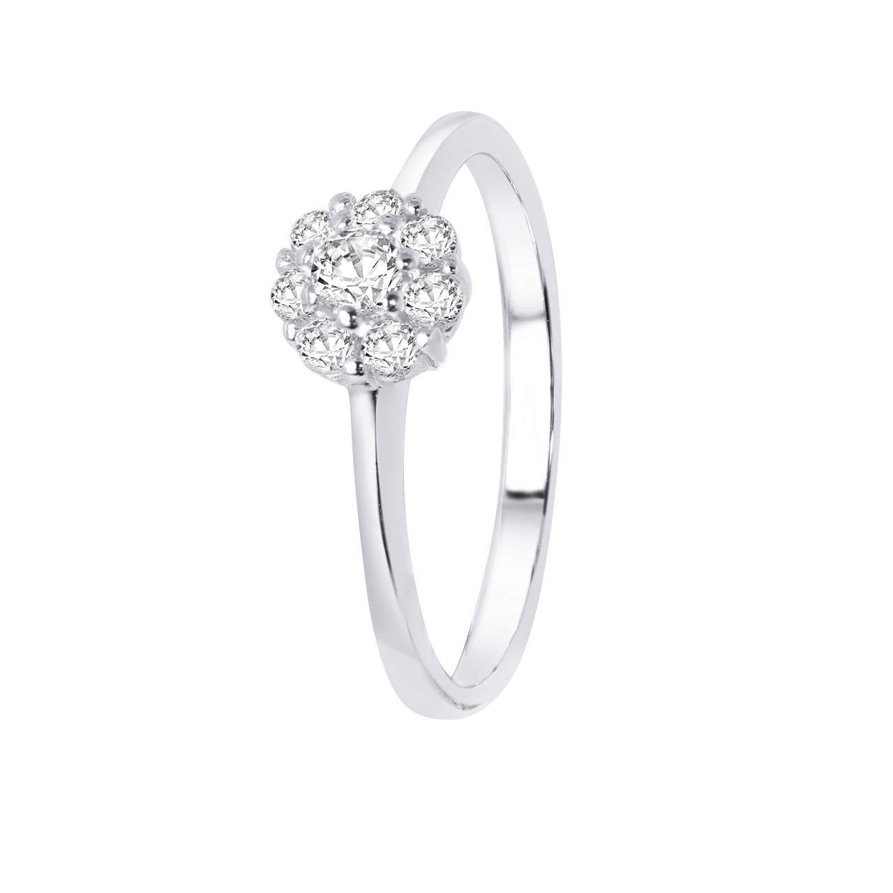Zilveren ring gerhodineerd 6mm met zirkonia