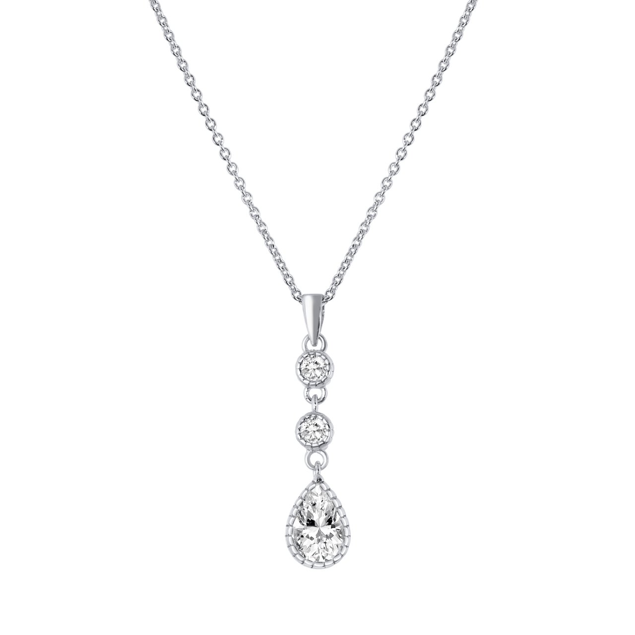 Rhodinierte Silber-Kette mit Zirkoniasteinen