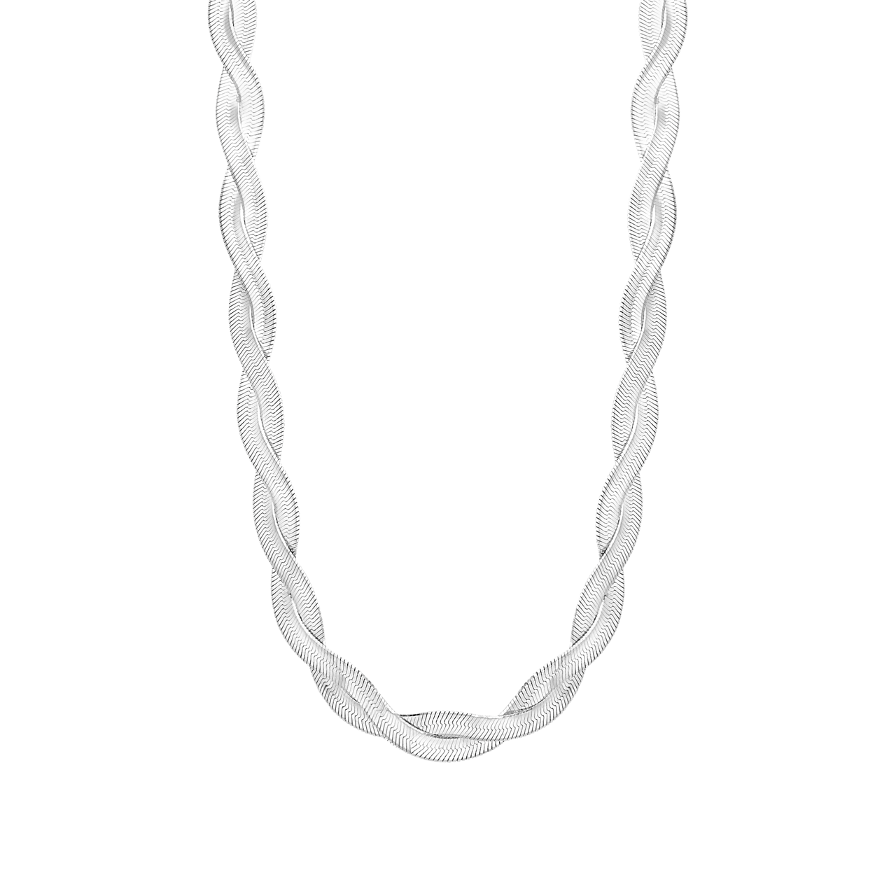 Zilveren ketting gedraaid voor dames