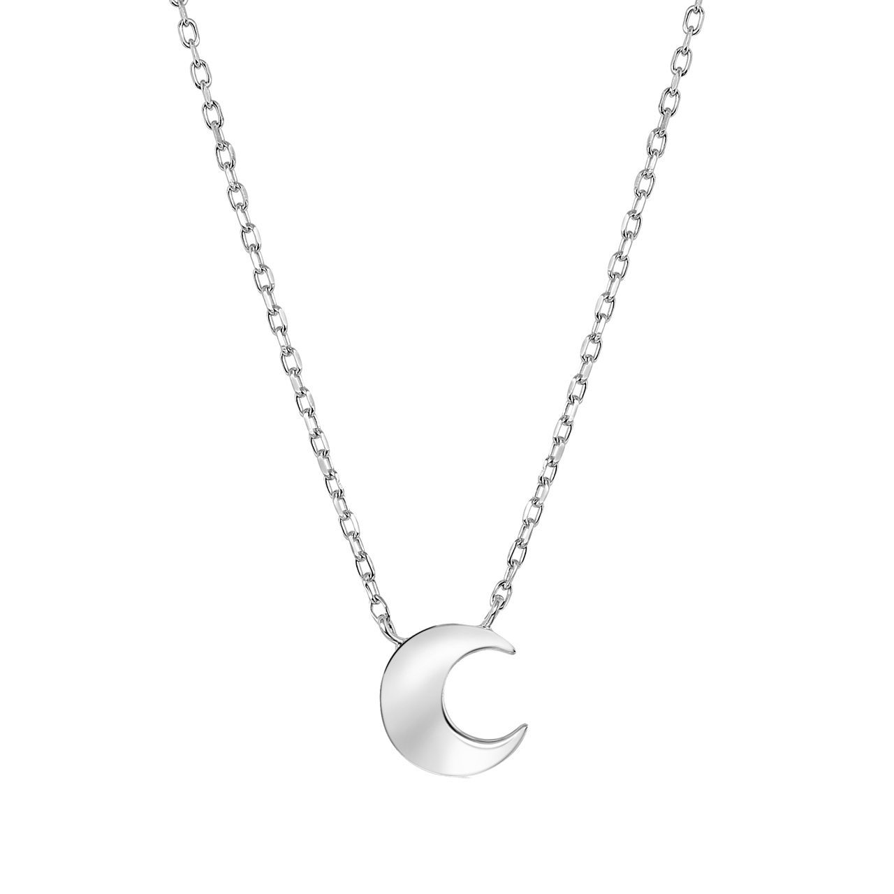 Kette mit Anhänger, 925 Silber, Galaxis-Halbmond