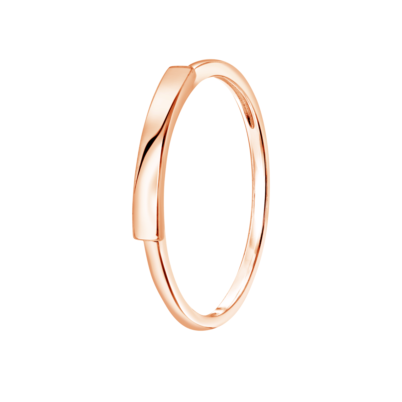 Zilveren ring roseplated met bar