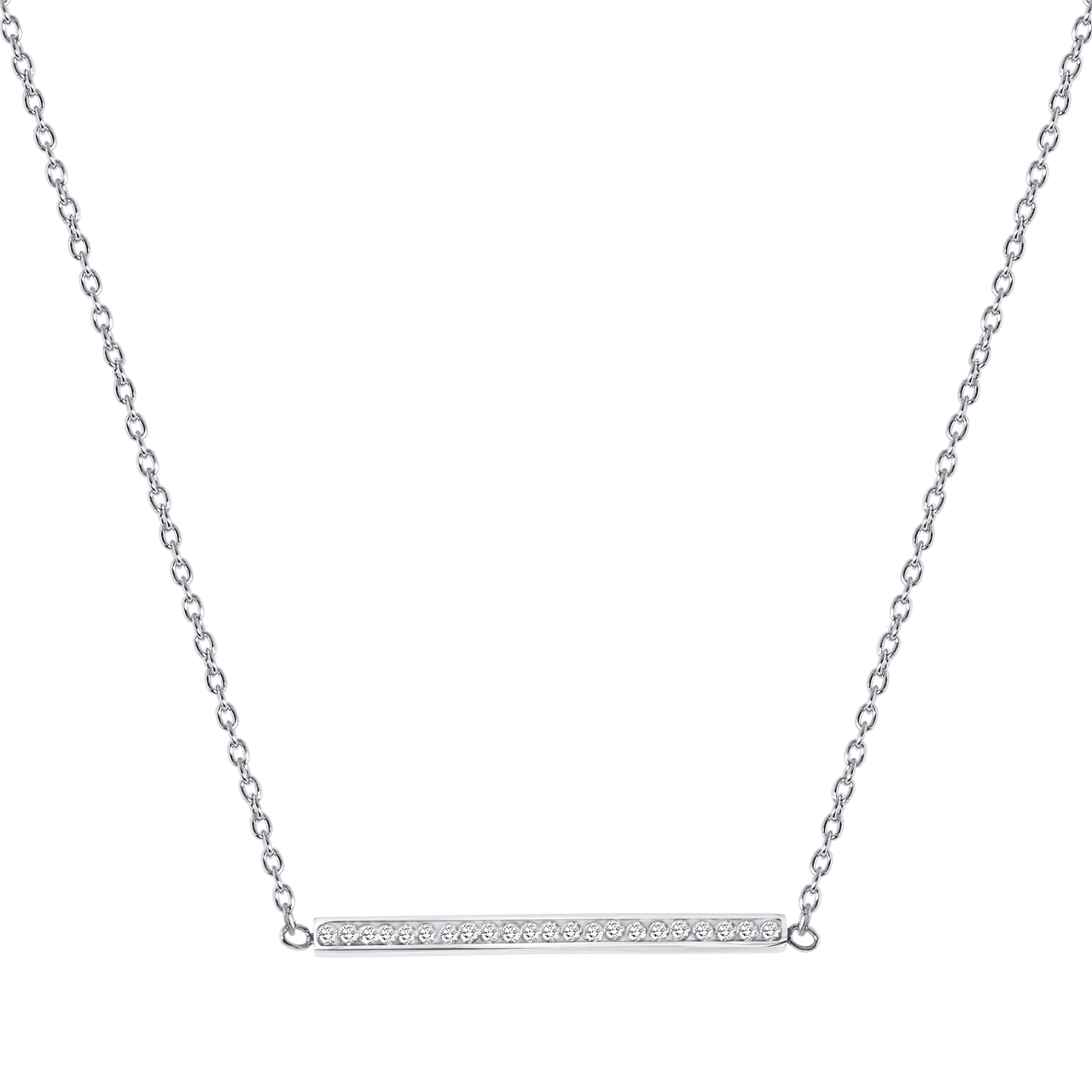Gerecycleerd stainless steel ketting bar met kristal