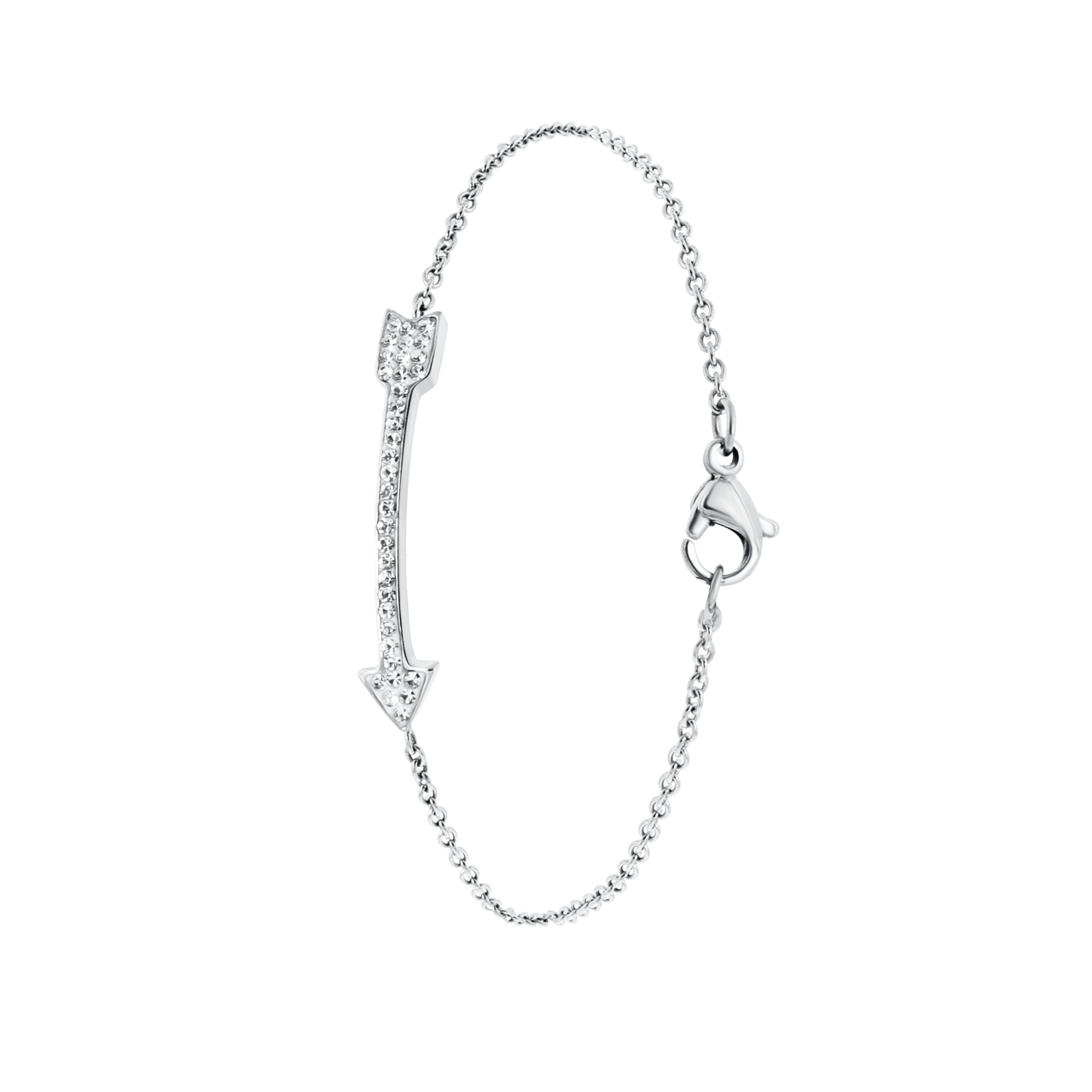 Gerecycled stalen armband pijl met kristal