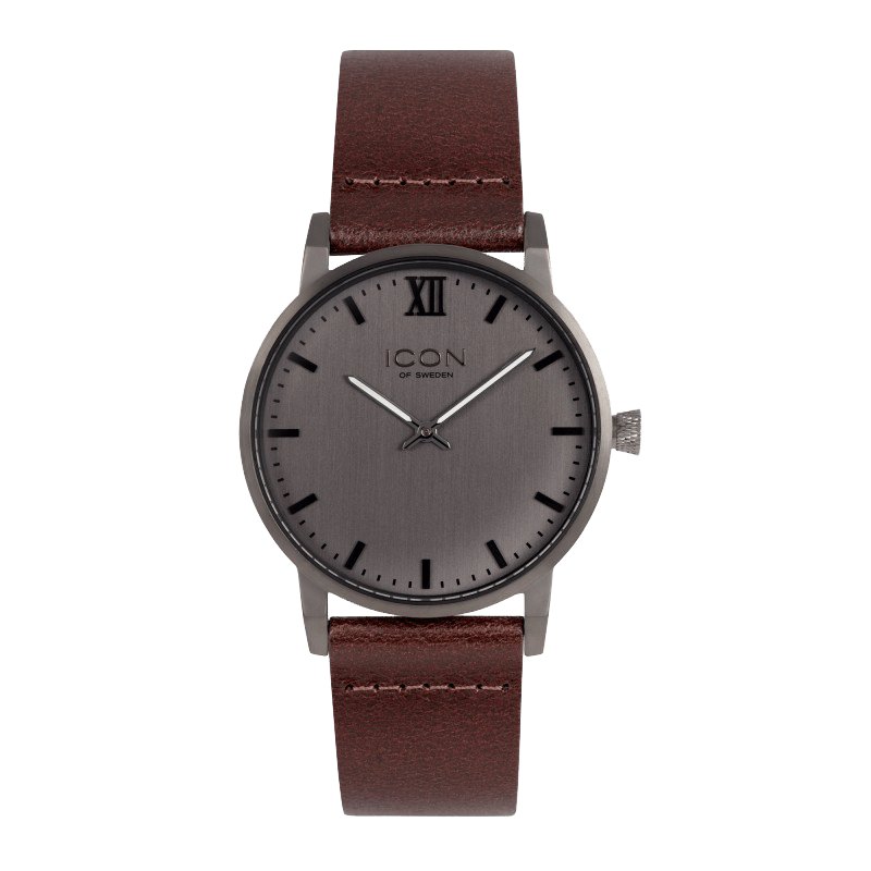 Icon of Sweden horloge met een bruine leren band