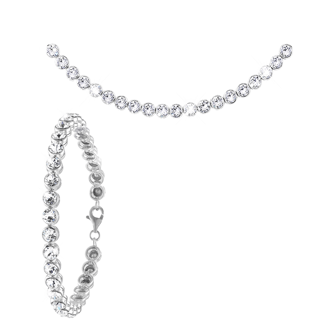 Schmuckset, 925 Silber, mit Kristall