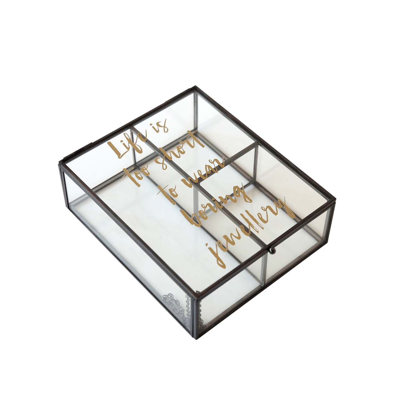 Sieradendoos glas in zwart