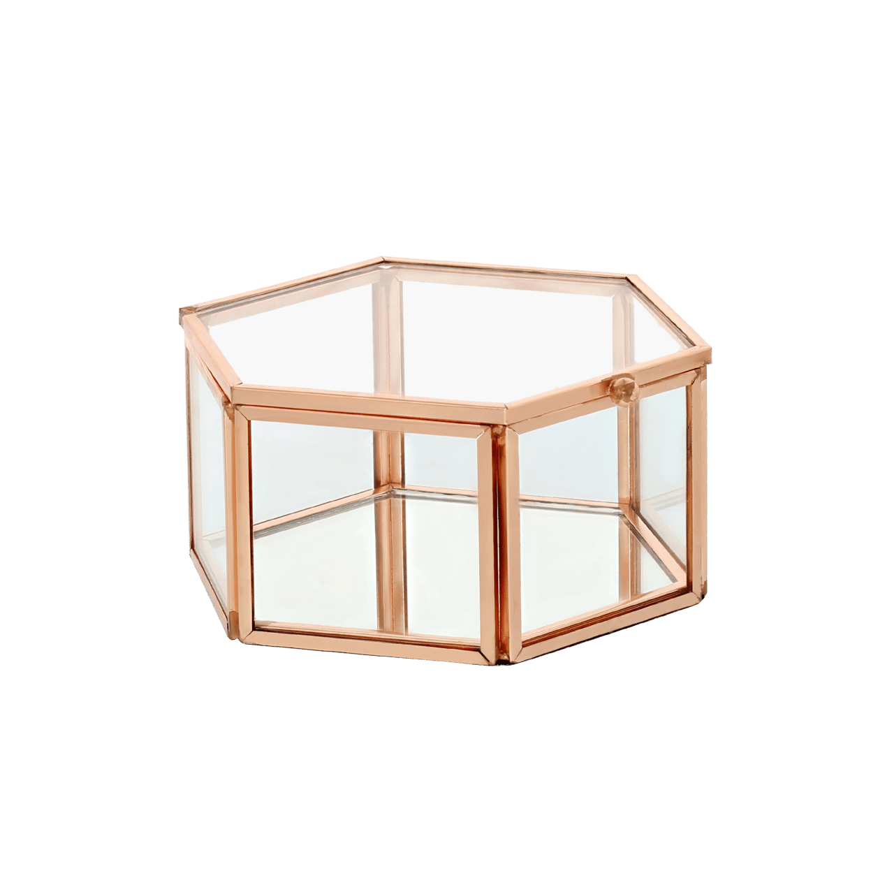 Sieradendoos glas hexagon small
