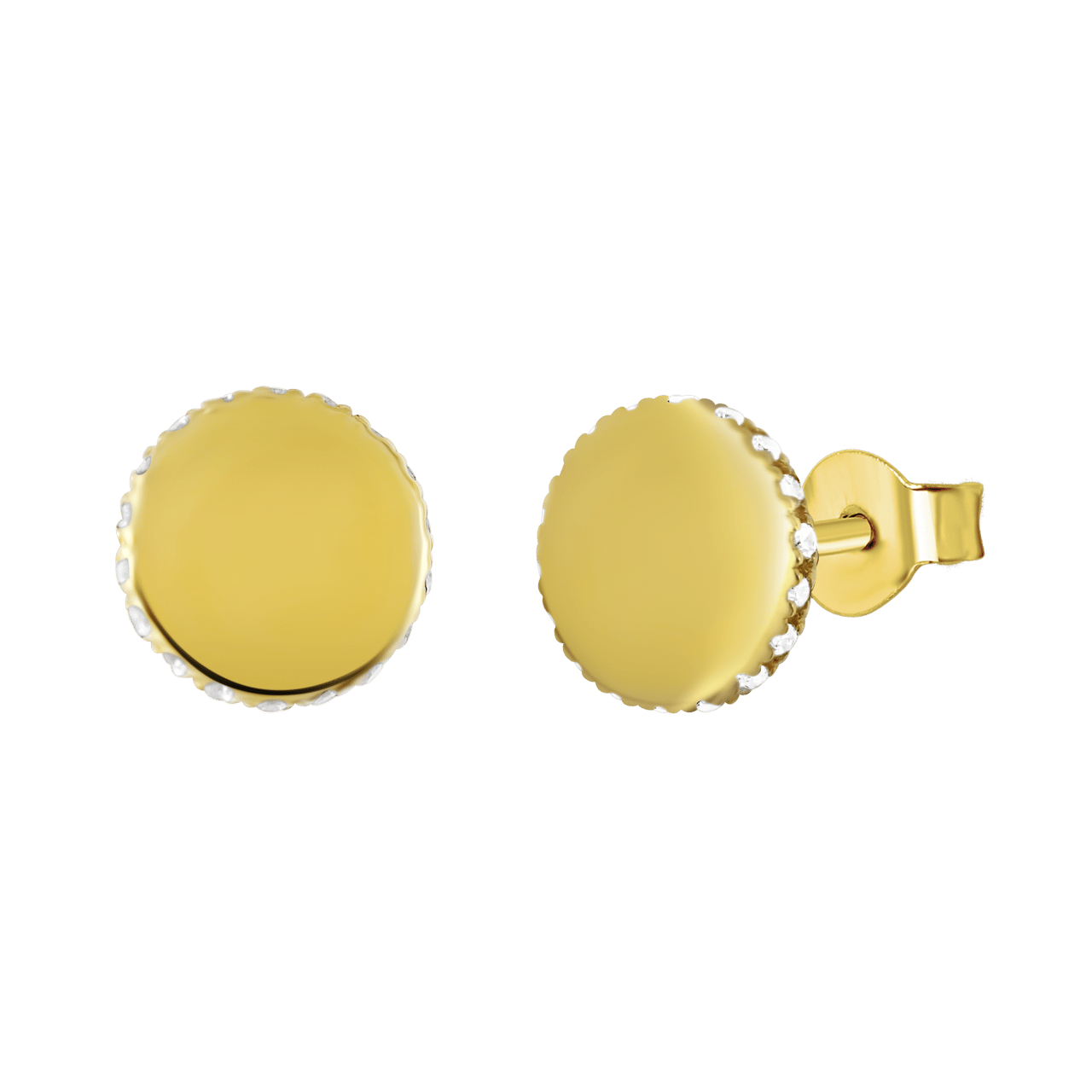 Goldplated oorknoppen met zirkonia voor dames