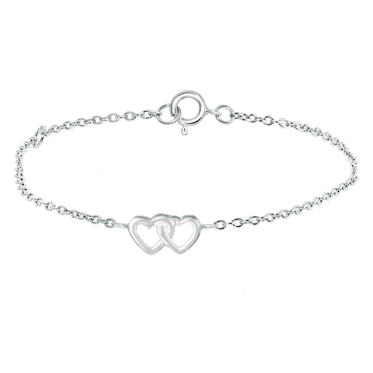 Silbernes Kinderarmband, Herzen